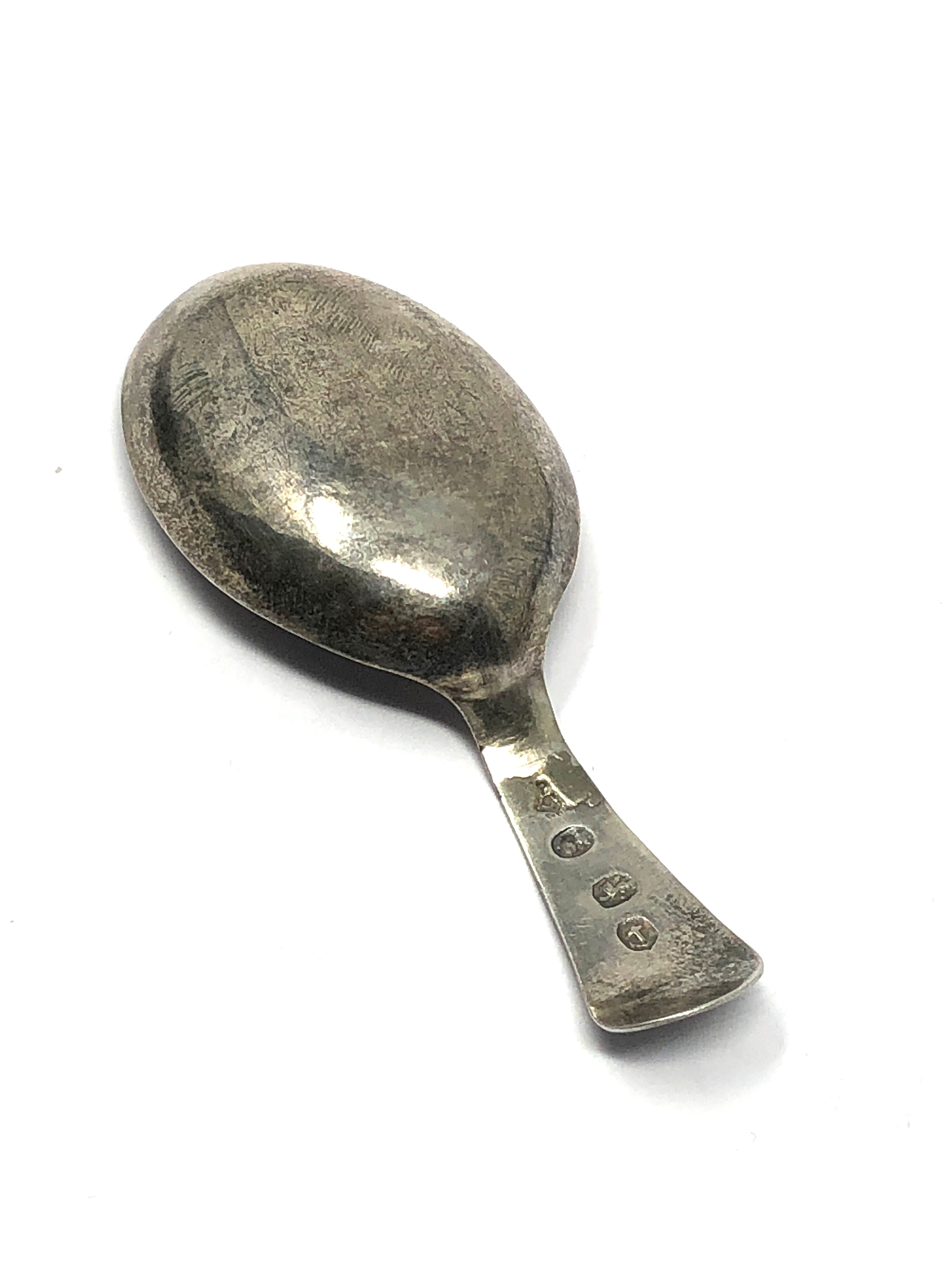 Antique georgian silver tea caddy spoon solder mark to handle - Image 3 of 4