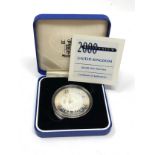 Boxed Royal mint 2000 millennium silver proof five pounds