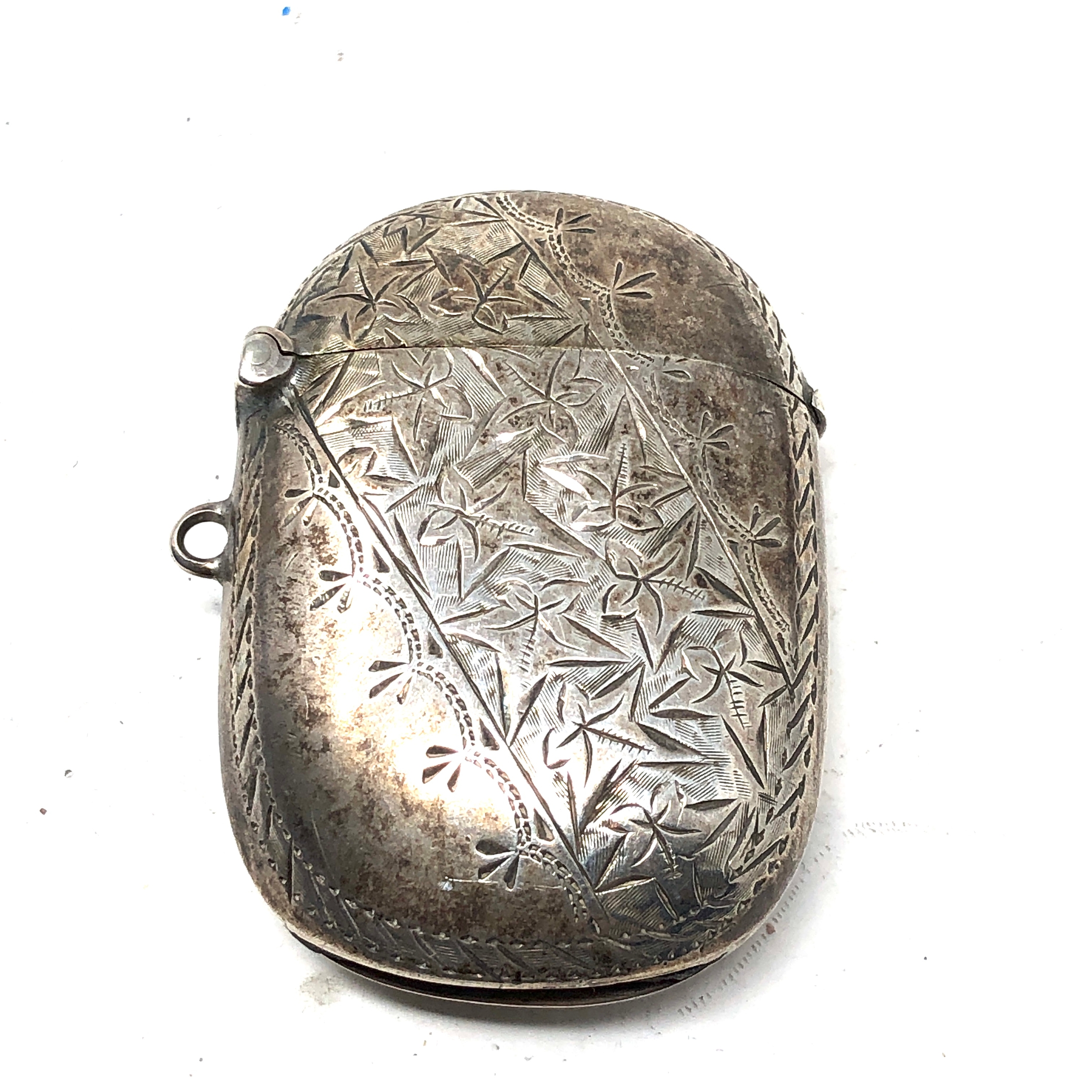 Antique silver vesta case