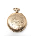 Antique Elgin gold plated full hunter pocket watch the watch is ticking