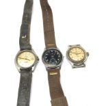 3 vintage wristwatches inc yema south marine oris & ingersoll triumph spares or repairs