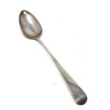 Antique georgian silver basting spoon measures approx 30cm long London silver hallmarks