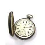 Antique silver open face J.G.Graves Waltham mass pocket watch the watch is ticking case measures