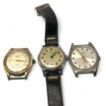 3 vintage wristwatches inc nisus smiths empire & hafis spares or repairs