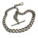 Chunky antique silver albert pocket watch chain weight approx 50g