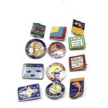 12 original enamel butlins badges