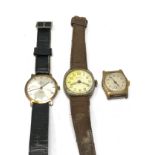 3 vintage wristwatches spares or repairs