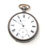 gun metal Longines pocket watch the watch will tick missing glass and second hand