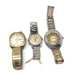 3 vintage wristwatches inc helbros roamer & limit spares or repairs