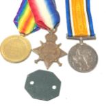 ww1 trio medals & ID tag to 51040 cpl -sjt a.r.boaler r.e