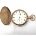 Antique Elgin gold plated full hunter pocket watch the watch is ticking