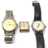 3 vintage wristwatches inc cimier buler & smiths spares or repairs