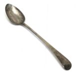 Antique georgian silver basting spoon measures approx 30cm long London silver hallmarks