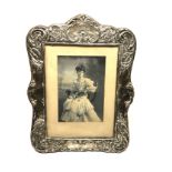 Large Antique silver picture frame measures approx 29cm by 22cm birmingham silver hallmarks age