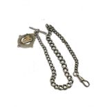 Antique silver albert chain the watch & irish silver fob weight 43g