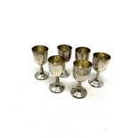 6 antique silver toasting cups birmingham silver hallmarks