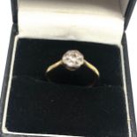 Antique 18ct gold old cut diamond cluster ring weight 2g