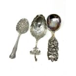 3 antique / vintage ornate silver spoons