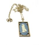 9ct Gold Jasperware Pendant Necklace By Wedgwood (2.1g)