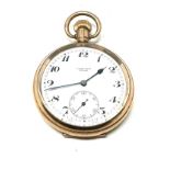 Antique buren open face gold plated pocket watch the watch is ticking