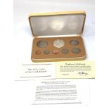 Boxed 1976 cook island proof coin set inc silver five dollars