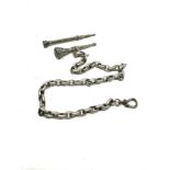 silver chain & fob with small silver pencil