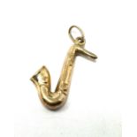 9ct Gold Vintage Saxophone Charm (0.6g)