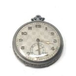 Art deco open face pocket watch the watch is not ticking balance wheel will spin