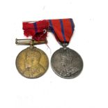 Edward v11 -gv metropolitan police medal pair inc 1902 -1911 coronation named to pc t fletcher r.div