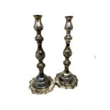 Pair of vintage silver candlesticks measure approx height 12ins London silver hallmarks