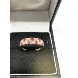 9ct gold diamond & ruby ring weight 2.2g