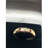 Vintage 18ct gold Ruby & diamond ring weight 4.8g