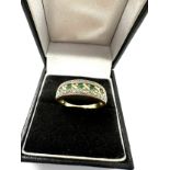 9ct gold emerald & diamond ring weight 2.9g