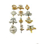 selection of 12 military cap badges