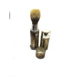 Antique silver cased shaving brush & soap london silver hallmarks