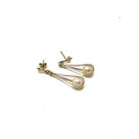 9ct gold pearl drop earrings weight 1.1g
