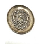 Vintage silver art nouveau design pin dish measures approx 10cm by 8cm birmingham silver hallmarks