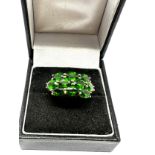 9ct gold diopside statement ring weight 3.7g