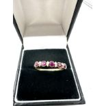 9ct gold diamond & ruby ring weight 1.8