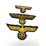 3 ww2 German Kriegsmarine breast eagles inc officers bullion