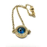 14ct gold diamond set evil eye bracelet (3.6g)