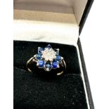 9ct gold sapphire & diamond ring weight 2.5g