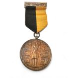 Original Irish Black & Tan medal with ribbon & top pin bar