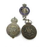 3 antique / Vintage Police badges inc city of London metropolitan & nottingham city