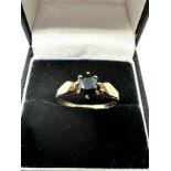 9ct gold diamond & sapphire ring (1.9g)