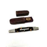 Antique silver mounted & tortoiseshell penknife by s.hibbert & sons Sheffield cased
