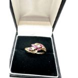 9ct gold diamond & ruby ring weight 2.9