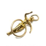 Vintage 9ct gold dancing hula hoop girl charm weight 1.8 g