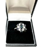 9ct gold diamond & sapphire ring weight 3.1g