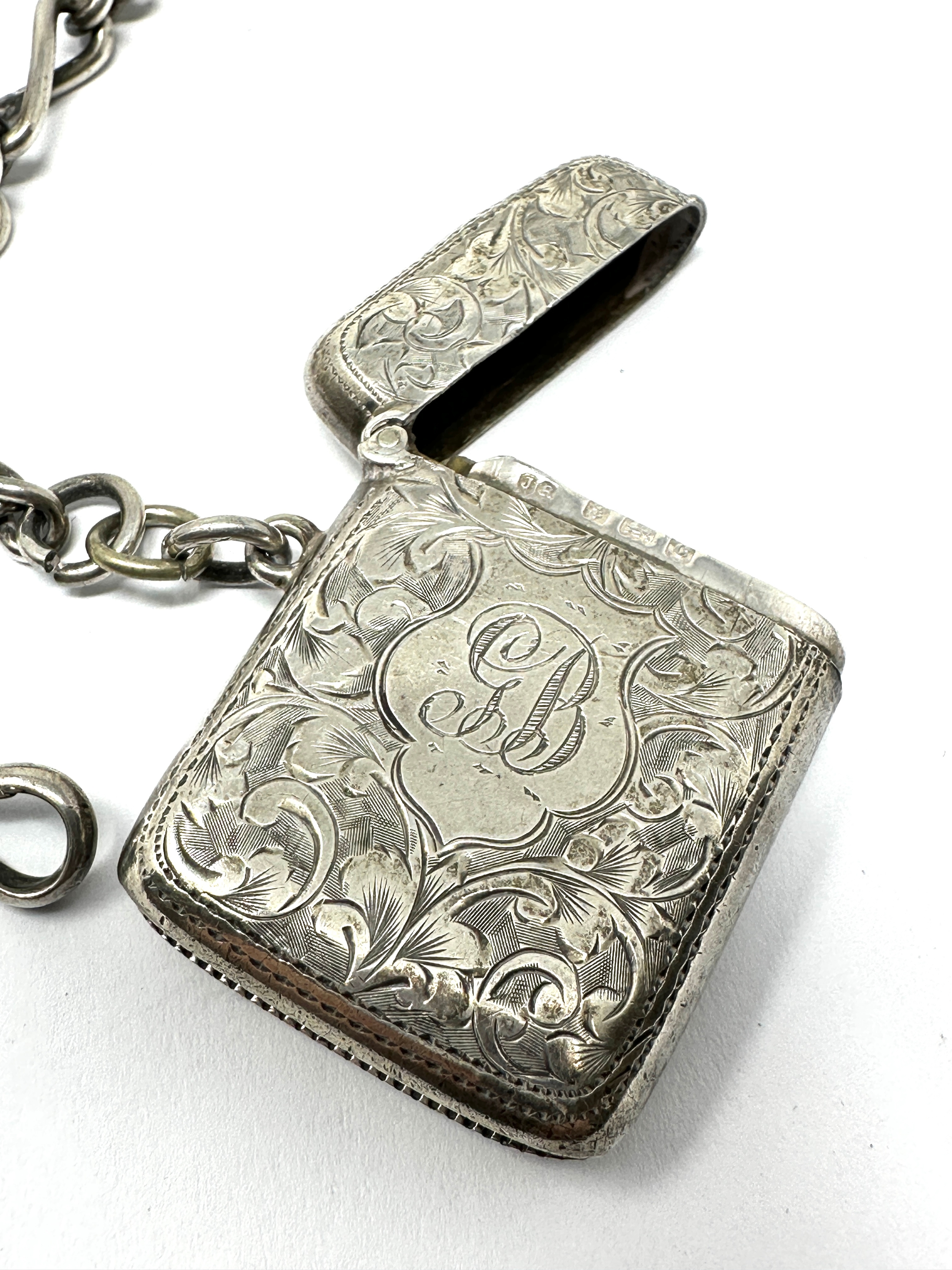 Antique silver albert chain & vesta case - Bild 3 aus 4